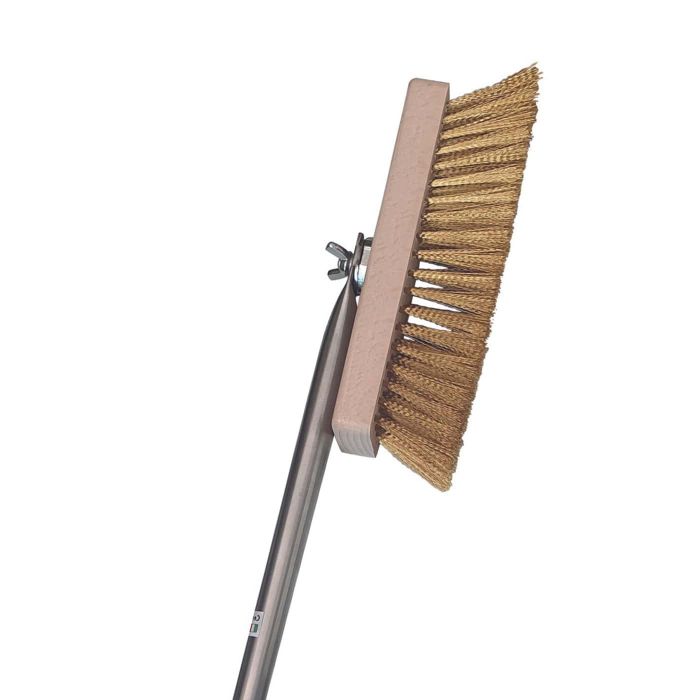 Spazzola rettangolare legno setole in ottone con manico inox 18/10