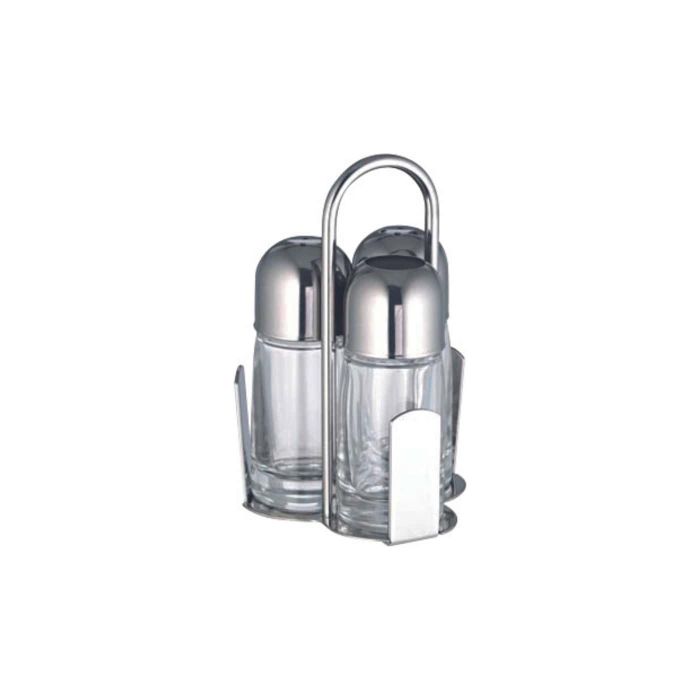 Set Stresa. olio/aceto/stecchi. in acciaio inox 18/10 e vetro