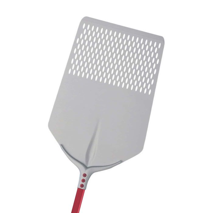 Pala pizza "Tulip" in alluminio anodizzato rettangolare forata