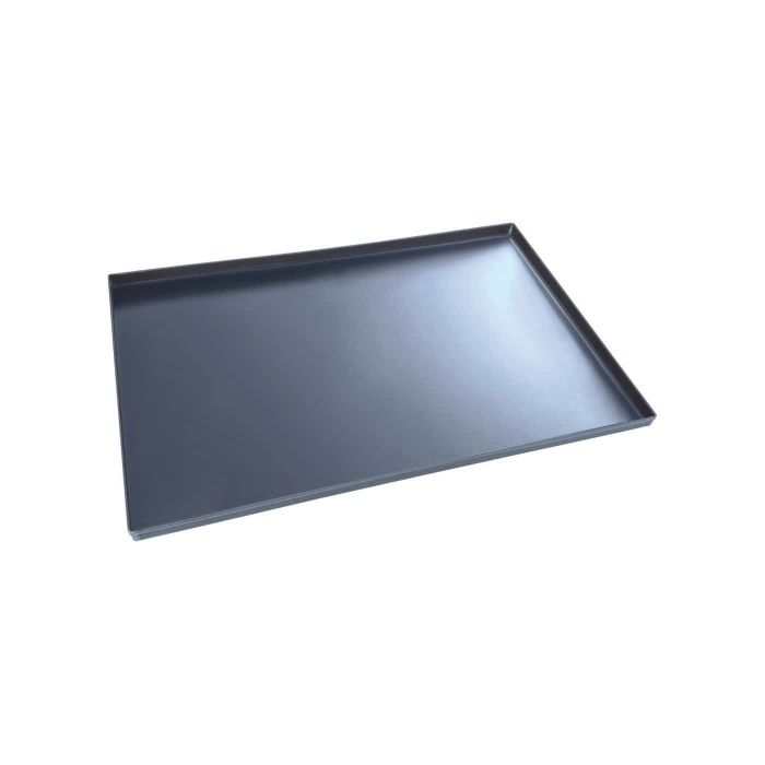 Teglia rettangolare in lamiera blu con pareti dritte