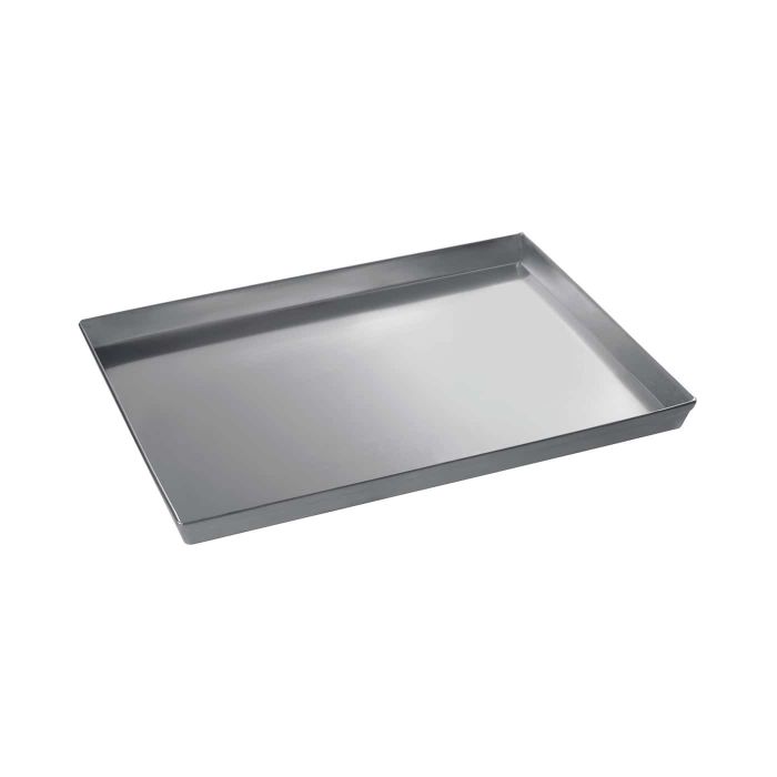 Teglia rettangolare in ferro alluminato con pareti svasate