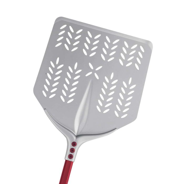 Pala pizza "Tulip 60°" in alluminio anodizzato quadra forata