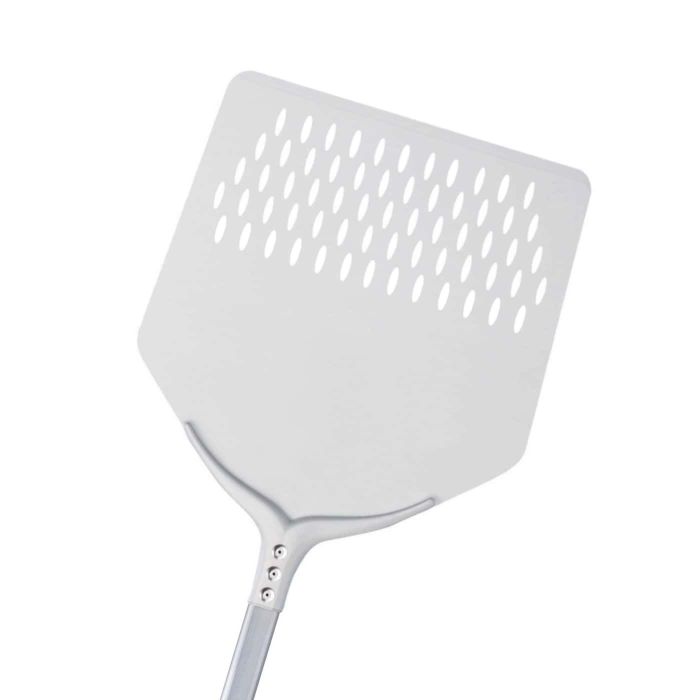 Pala pizza "Smart" alluminata quadra forata, destinata ad un uso domestico