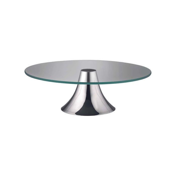 Alzata portatorte in acciaio inox 18/10 e vetro