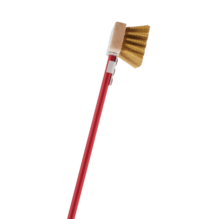 Electric oven brush with red anodized aluminum handle