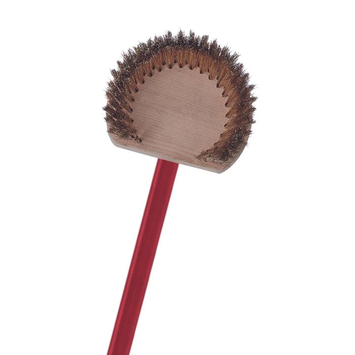 Spazzola tonda setole in ottone con manico in alluminio anodizzato e raschiatore