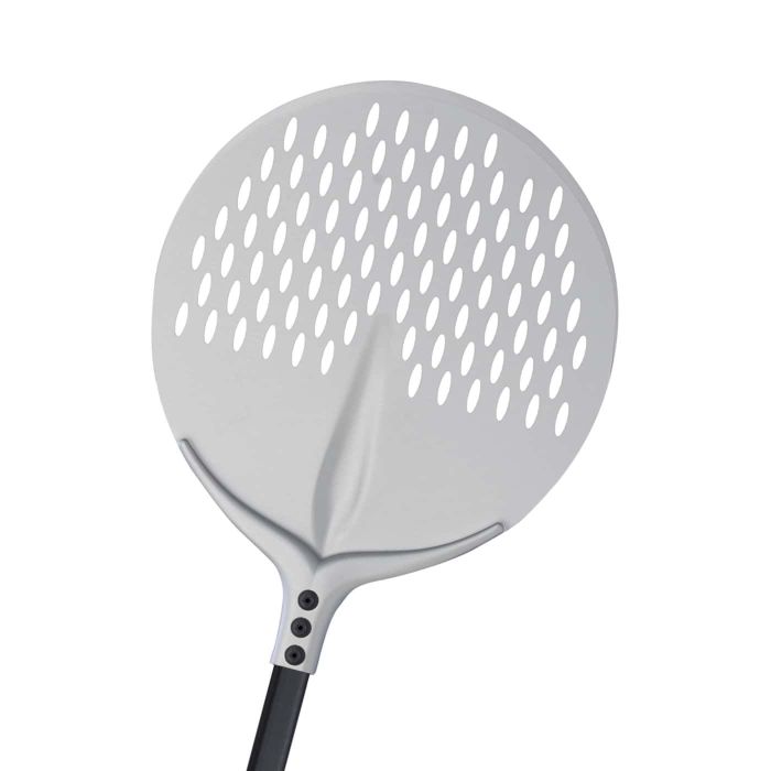 Pala pizza "Tulip GF" in alluminio anodizzato tonda forata