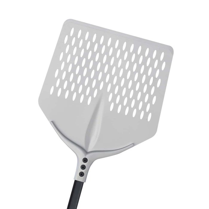 Pala pizza "Tulip GF" in alluminio anodizzato quadra forata