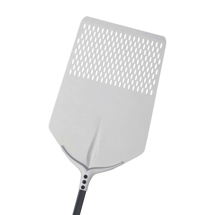 Pala pizza "Tulip GF" in alluminio anodizzato rettangolare forata