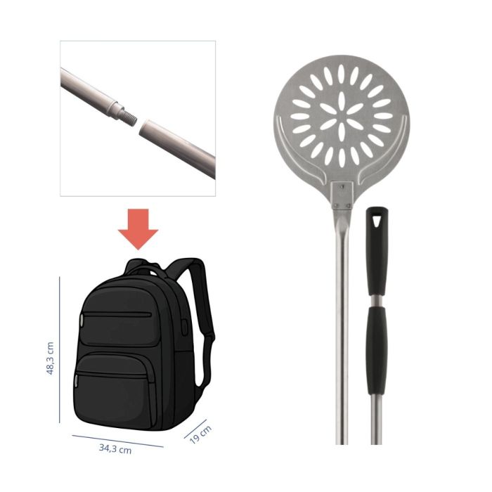 Turning pizza shovel GREY detachable version for travel backpack