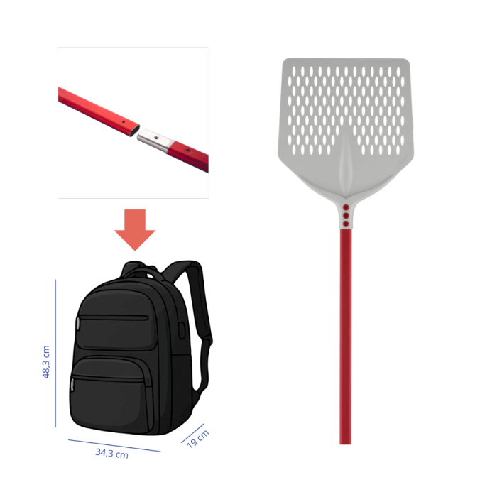 TULIP Pizza shovel detachable version for travel backpack