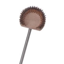 Spazzola tonda in legno setole in ottone con manico in acciaio inox 18/10