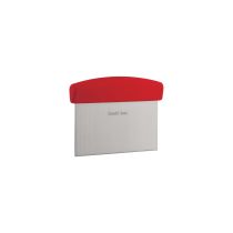 Spatola in acciaio inox. con manico in plastica rosso. 15x7.7 cm