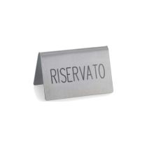 Segnaposto riservato a laser in acciaio inox 18/10. 6.5x3.5x4 cm