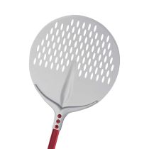 Pala pizza "Tulip" in alluminio anodizzato tonda forata