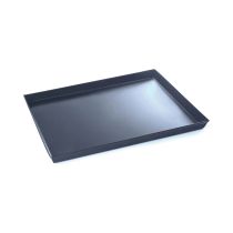 Teglia rettangolare in lamiera blu con pareti svasate