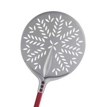 Pala pizza "Tulip 60°" in alluminio anodizzato tonda forata