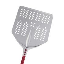 Pala pizza "Tulip 60°" in alluminio anodizzato quadra forata