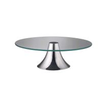 Alzata portatorte in acciaio inox 18/10 e vetro