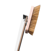  Spazzola rettangolare setole in ottone, raschiatore e manico in alluminio an. marrone