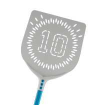 Pala pizza "10" in alluminio anodizzato quadra azzurra