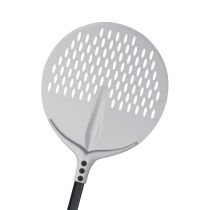 Pala pizza "Tulip GF" in alluminio anodizzato tonda forata