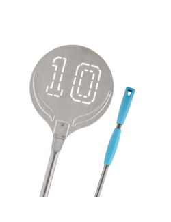 Pala a sfornare in acciaio inox con manico scorrevole azzurro