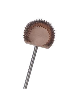 Spazzola tonda in legno setole in ottone con manico in acciaio inox 18/10