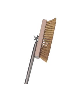 Spazzola rettangolare legno setole in ottone con manico inox 18/10