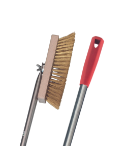 Spazzola setole in ottone con manico rosso in inox 18/10