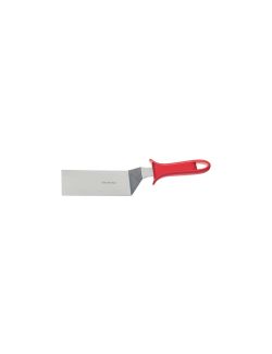 Paletta rettangolare in acciaio inox. con manico in plastica rosso. 22.5x7 cm