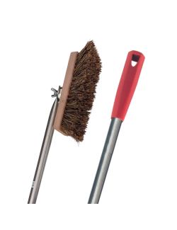 Spazzola con setole naturali con manico rosso in acciaio inox 18/10