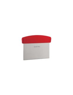 Spatola in acciaio inox. con manico in plastica rosso. 15x7.7 cm