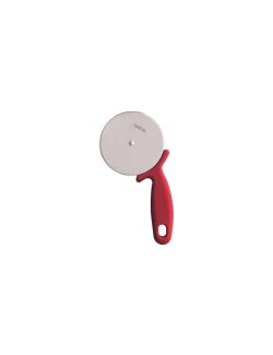 Rotella tagliapizza in acciaio inox. con manico in plastica rosso. lama 0.7mm. 20xØ10 cm