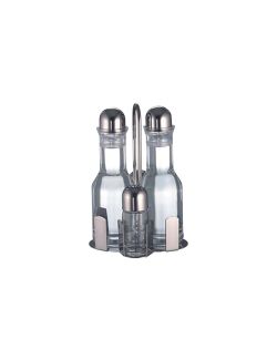 Set Stresa. olio/aceto/sale/pepe. in acciaio inox 18/10 e vetro