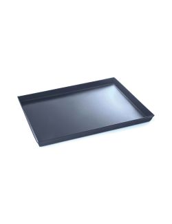 Teglia rettangolare in lamiera blu con pareti svasate