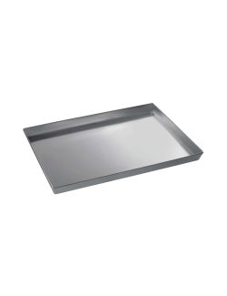 Teglia rettangolare in ferro alluminato con pareti svasate