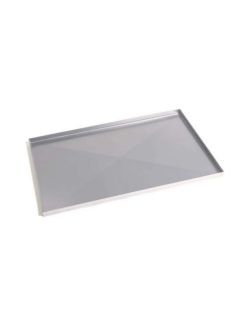 Teglia rettangolare in ferro alluminato con pareti dritte. rinforzo X antideformazione. 60x40x2 cm