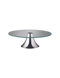 Alzata portatorte in acciaio inox 18/10 e vetro