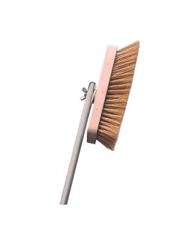Spazzola rettangolare legno setole in ottone, con manico in alluminio non trattato