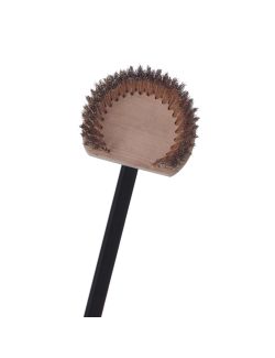 Spazzola tonda setole in ottone con manico grigio in alluminio anodizzato e raschiatore