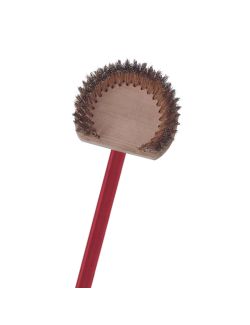 Spazzola tonda setole in ottone con manico in alluminio anodizzato e raschiatore