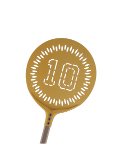Pala pizza "10" in alluminio anodizzato tonda oro