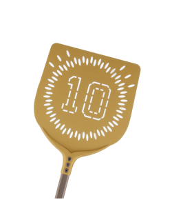 Pala pizza "10" in alluminio anodizzato quadra oro