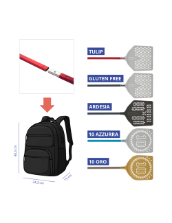 Pizza shovel detachable version for travel backpack