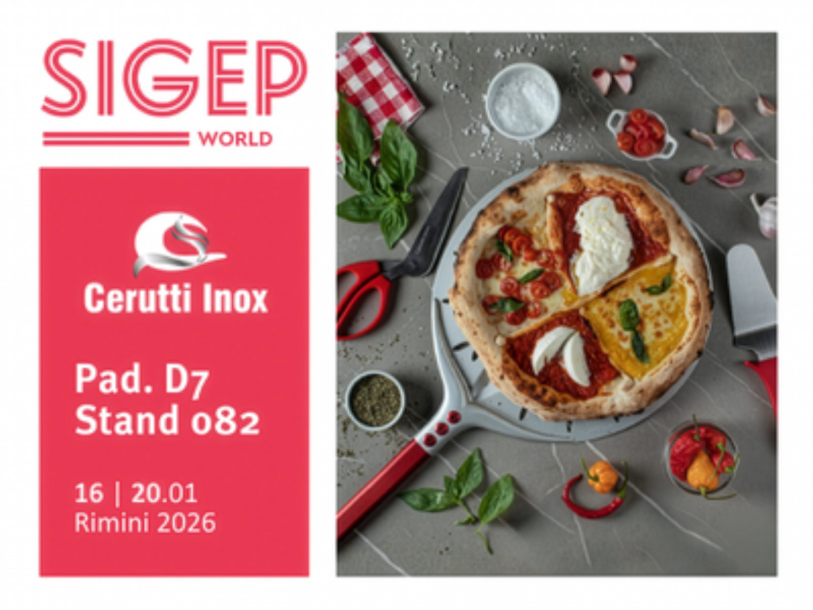 Cerutti Inox sponsor di “Pizza Senza Frontiere – World Pizza Champion Games” a SIGEP WORLD 2026